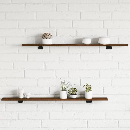 Wandregale 4 Stk. Braun Eichen-Optik 100x10x1,5cm Holzwerkstoff