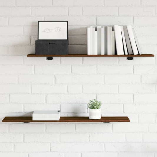 Wandregale 4 Stk. Braun Eichen-Optik 100x20x1,5cm Holzwerkstoff
