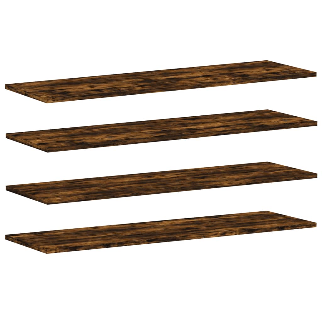 Wandregale 4 Stk. Räuchereiche 100x30x1,5 cm Holzwerkstoff