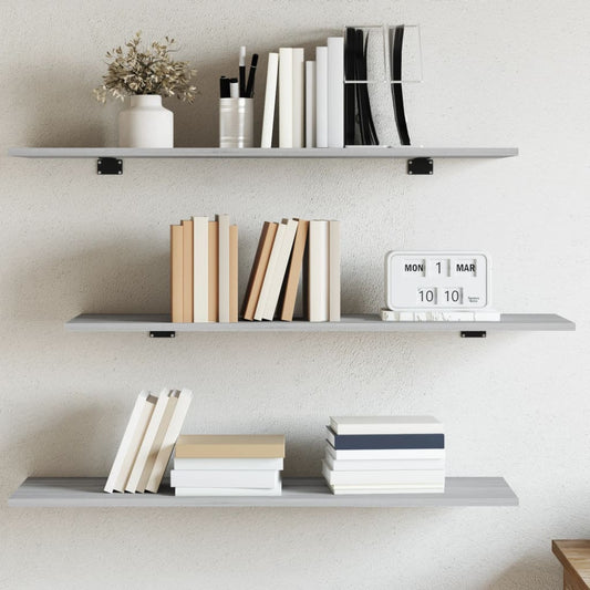 Wandregale 4 Stk. Grau Sonoma 100x30x1,5 cm Holzwerkstoff