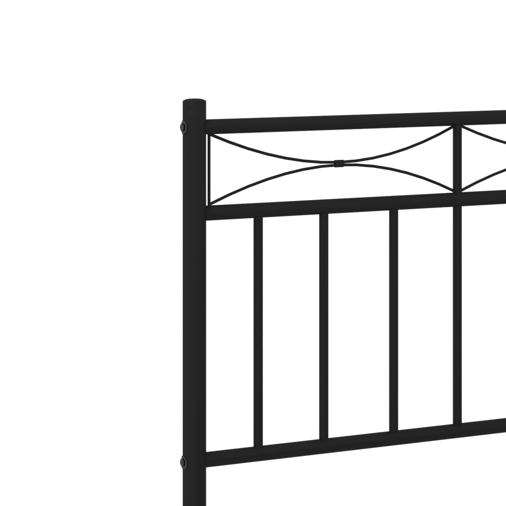 Bed frame with head and footboard metal black 80x200 cm