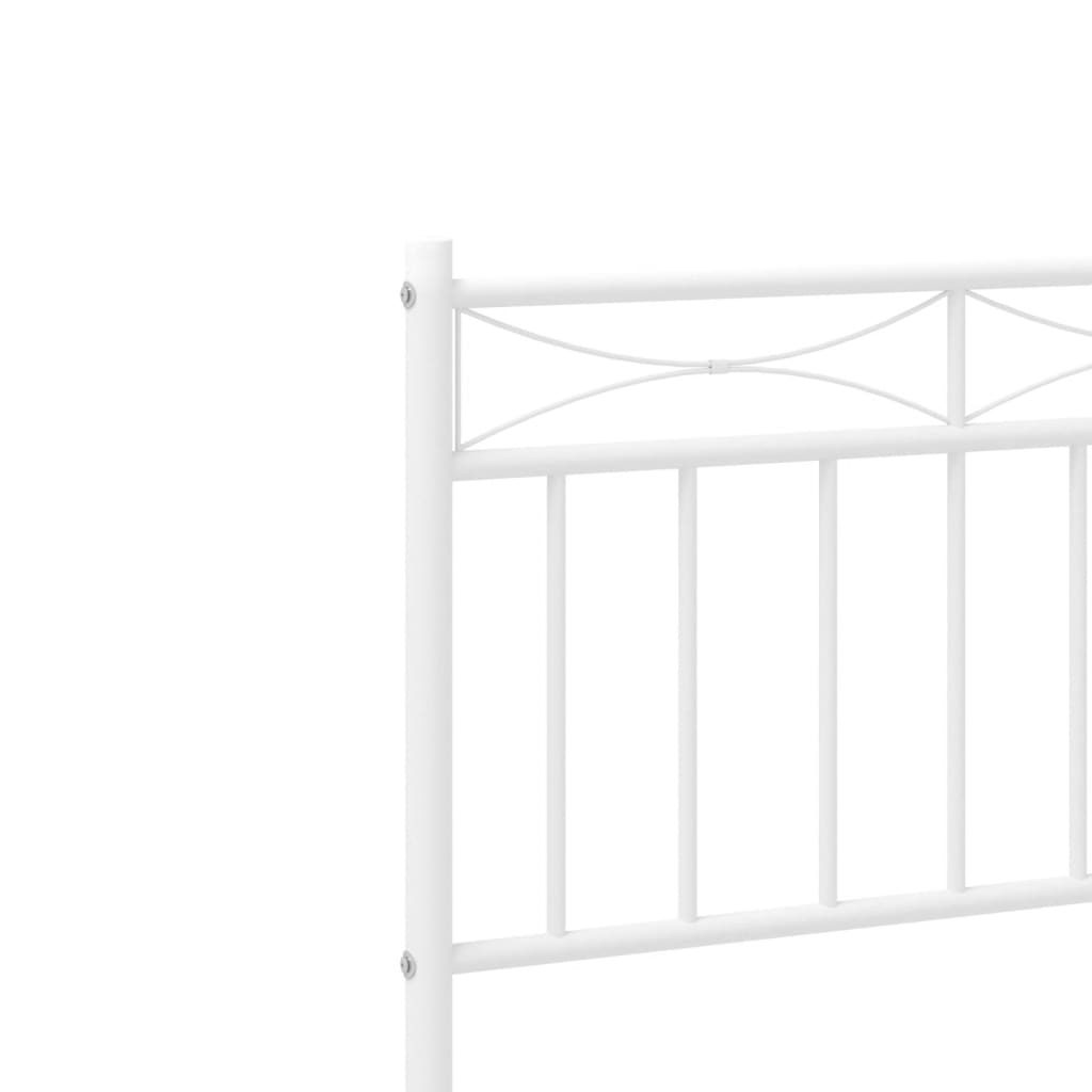 Bed frame with headboard metal white 80x200 cm