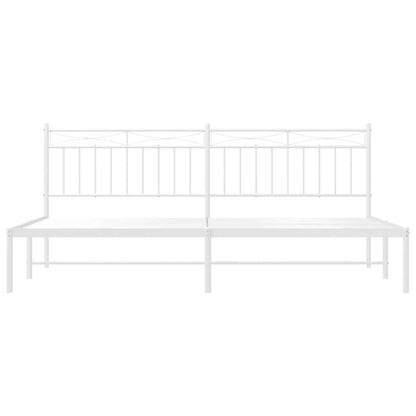 Bettgestell mit Kopfteil Metall Weiß 193x203 cm