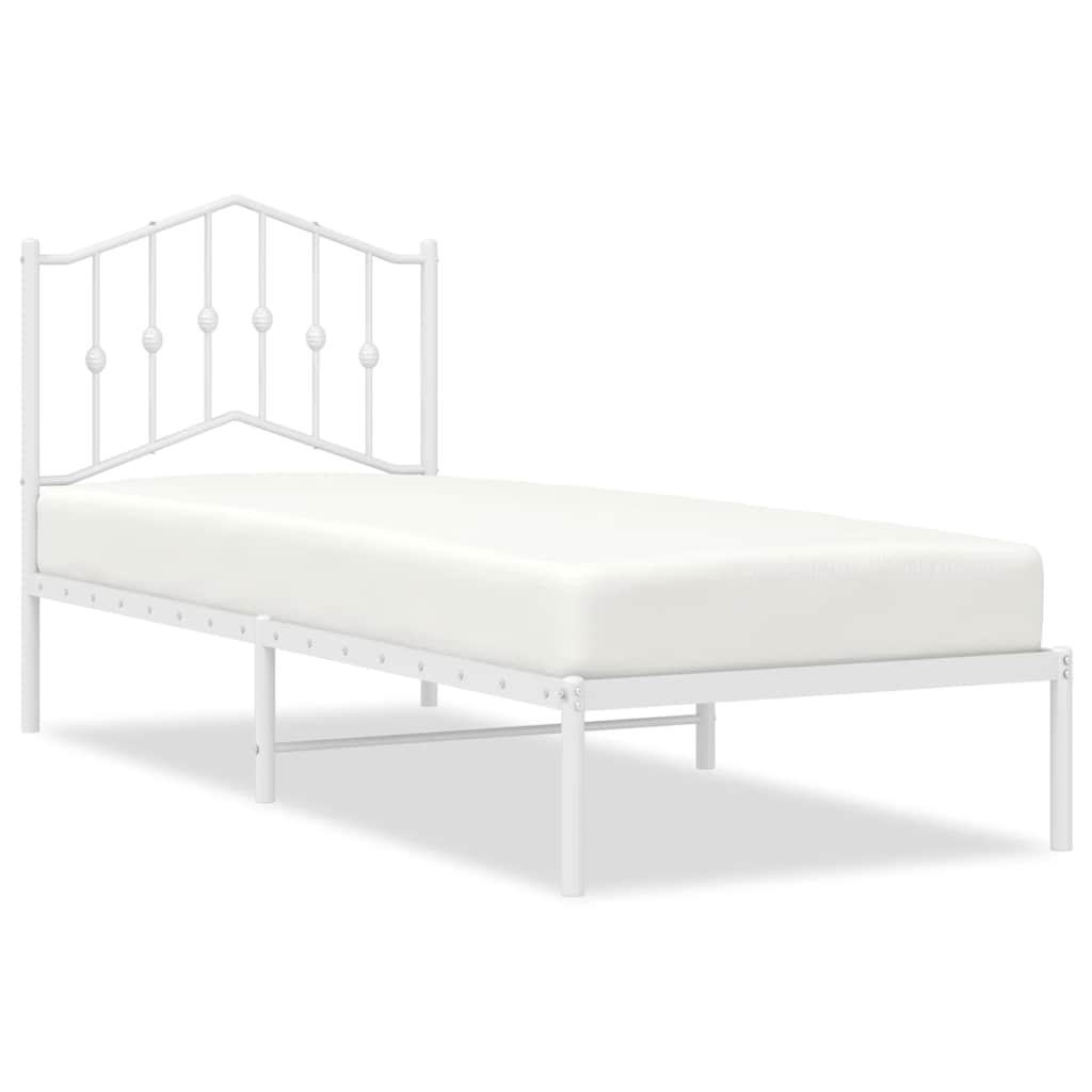 Bettgestell mit Kopfteil Metall Weiß 80x200 cm