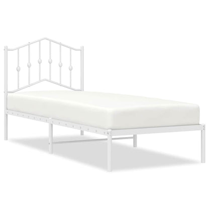 Bettgestell mit Kopfteil Metall Weiß 80x200 cm