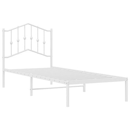 Bettgestell mit Kopfteil Metall Weiß 80x200 cm
