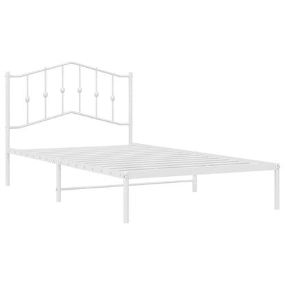 Bettgestell mit Kopfteil Metall Weiß 100x200 cm