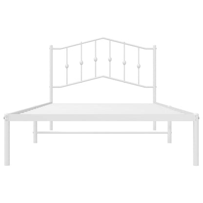 Bettgestell mit Kopfteil Metall Weiß 100x200 cm