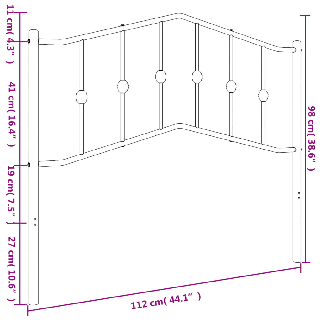 Ersatz-Kopfteil Metall Weiß 107 cm
