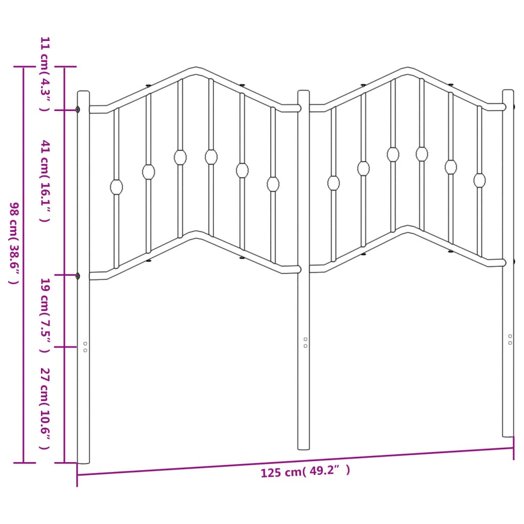 Ersatz-Kopfteil Metall Weiß 120 cm