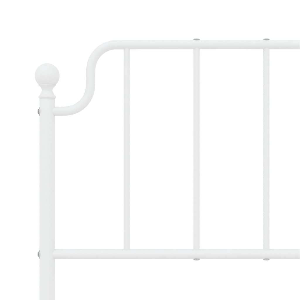 Bed frame with head and footboard metal white 140x190 cm
