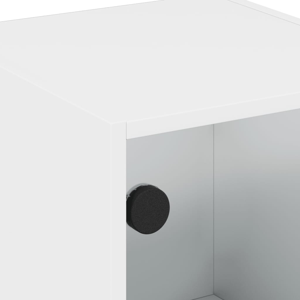 Bedside tables with glass doors 2 pcs. White 35x37x42 cm