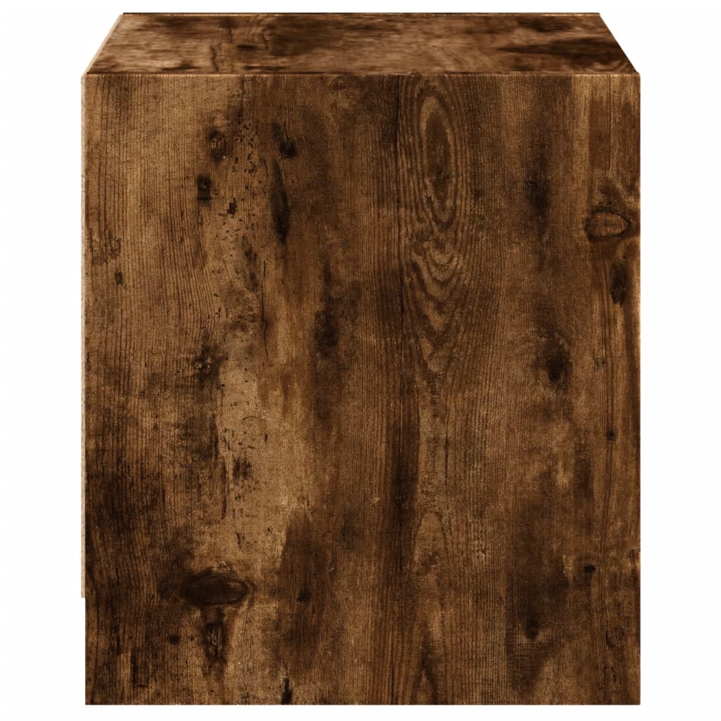 Bedside tables with glass doors 2 pcs. Smoked oak 35x37x42 cm