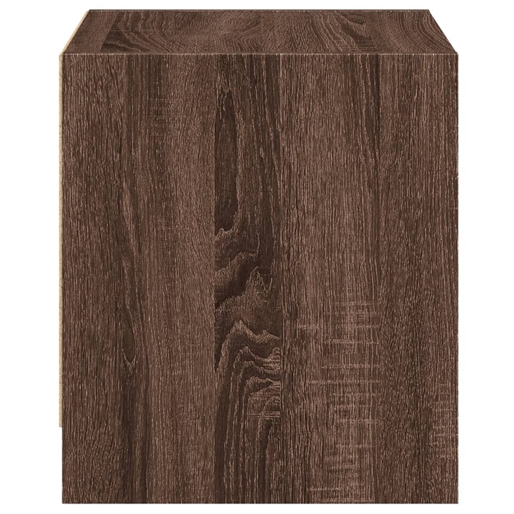 Bedside tables with glass doors 2 pcs. Brown oak look 35x37x42 cm