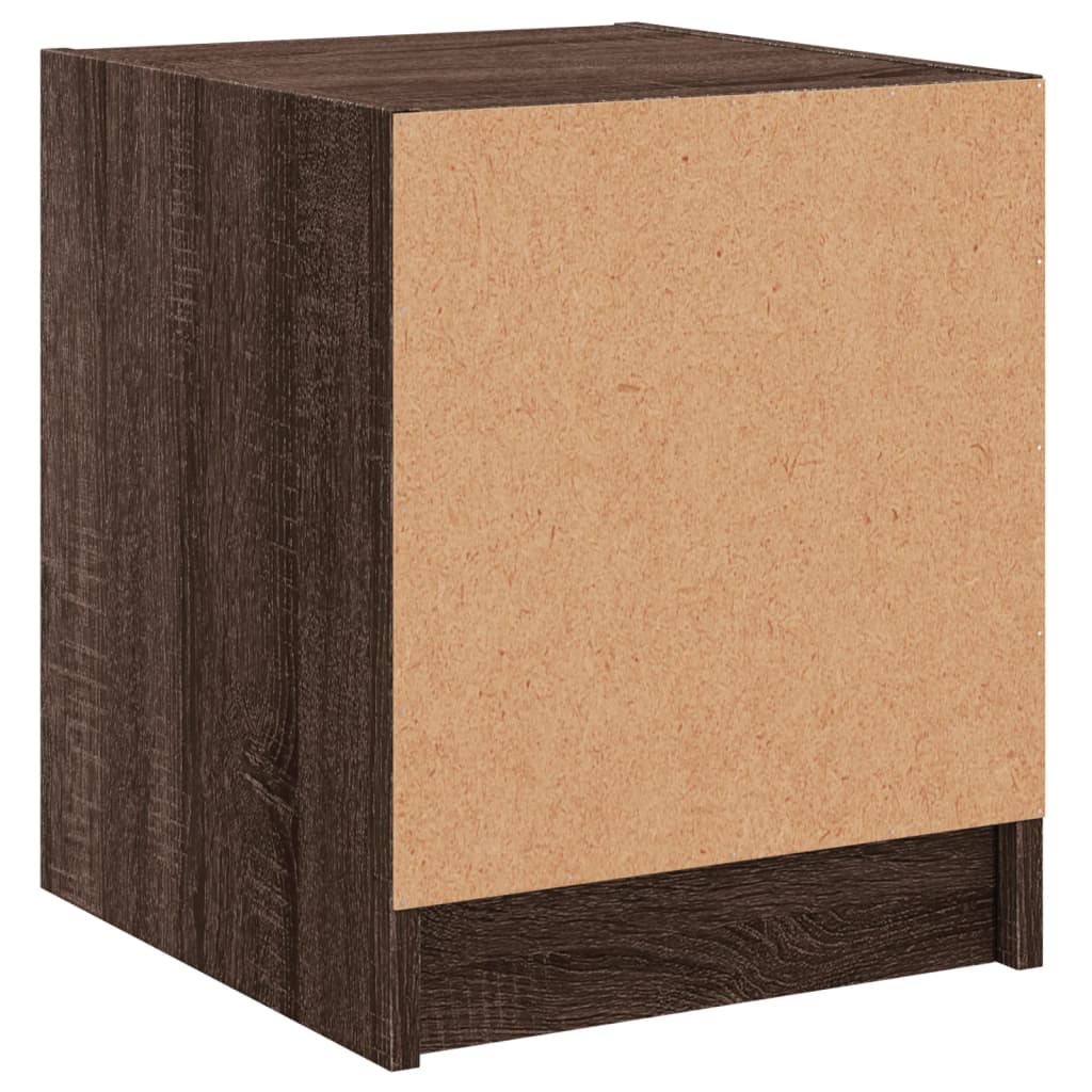 Bedside tables with glass doors 2 pcs. Brown oak look 35x37x42 cm