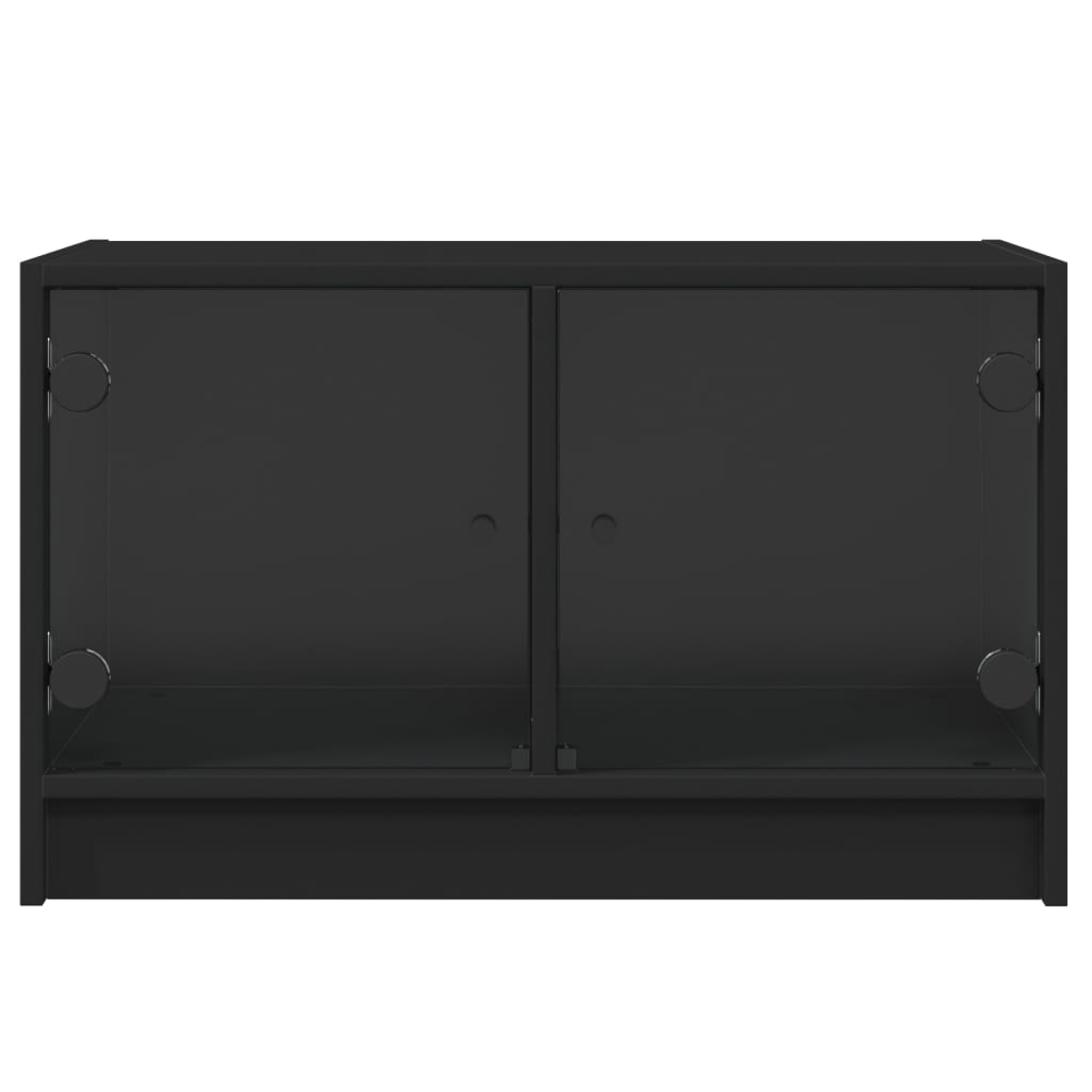 TV-Schrank mit Glastüren Schwarz 68x37x42 cm