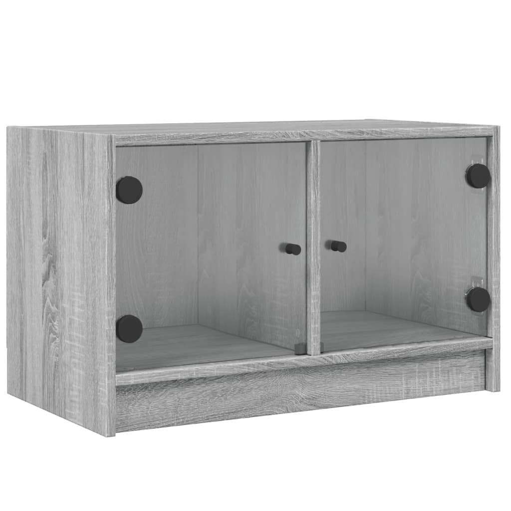 Meuble TV avec portes vitrées Gris Sonoma 68x37x42 cm