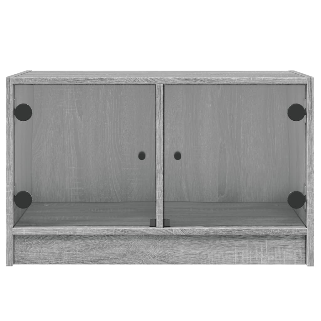 Meuble TV avec portes vitrées Gris Sonoma 68x37x42 cm
