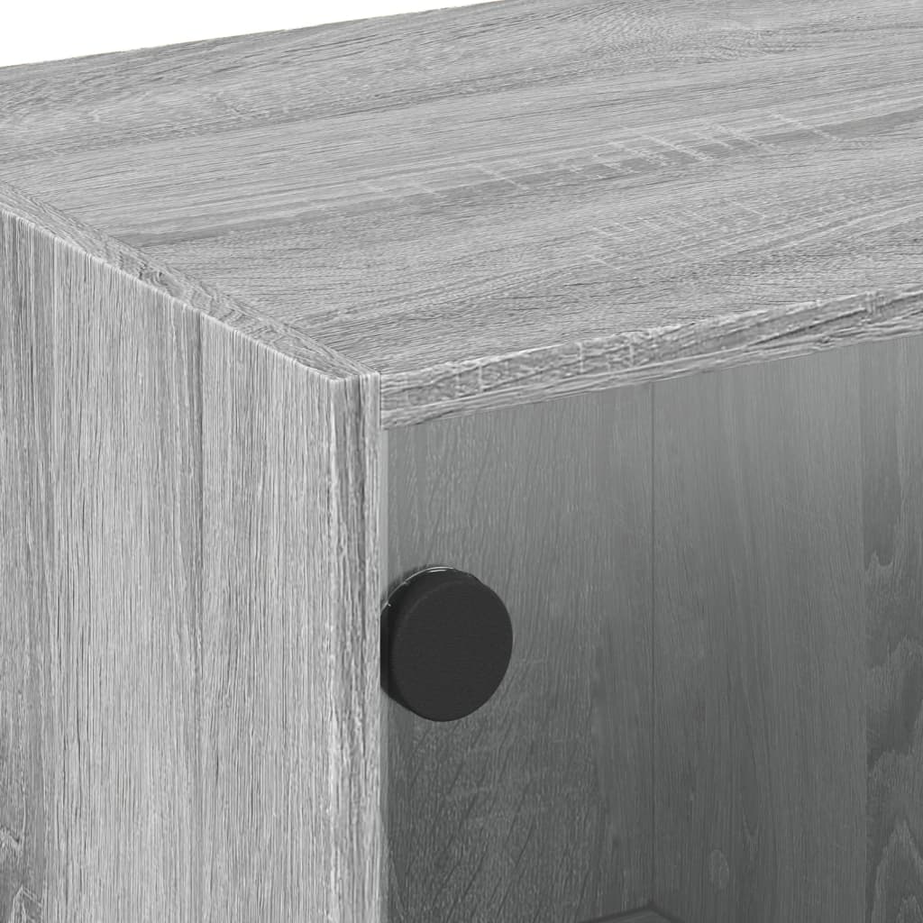 Meuble TV avec portes vitrées Gris Sonoma 68x37x42 cm