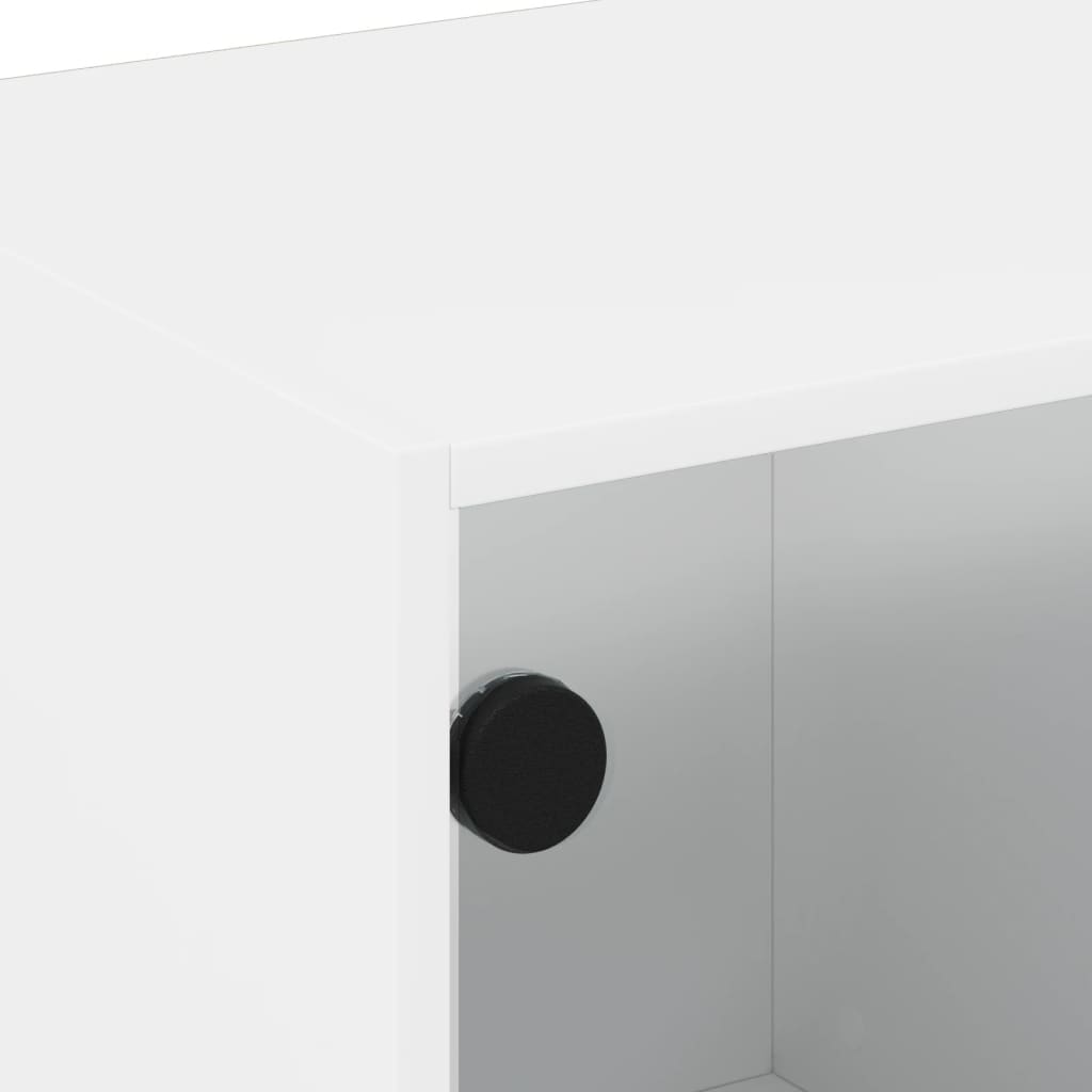 Coffee table with glass doors white 68x50x42 cm