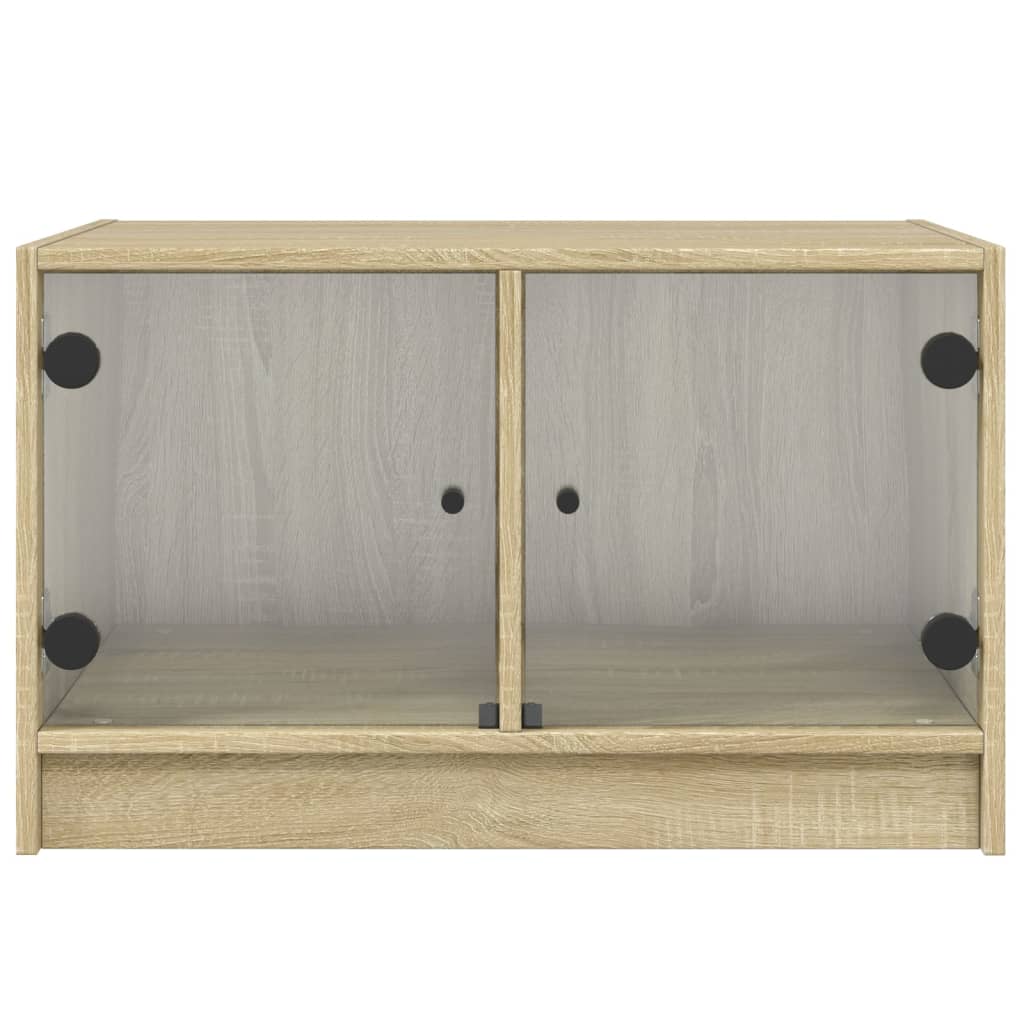 Coffee table with glass doors Sonoma oak 68x50x42 cm