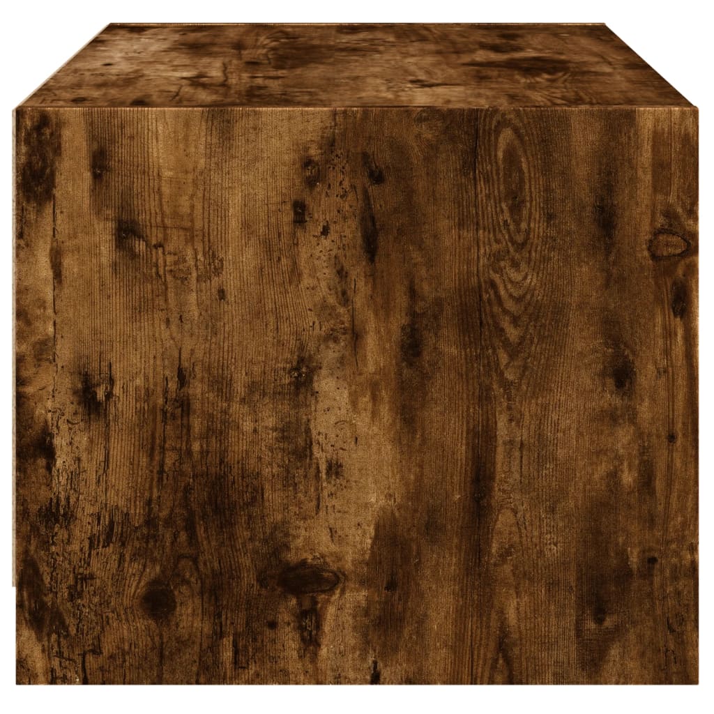 Table basse avec portes vitrées chêne fumé 68x50x42 cm