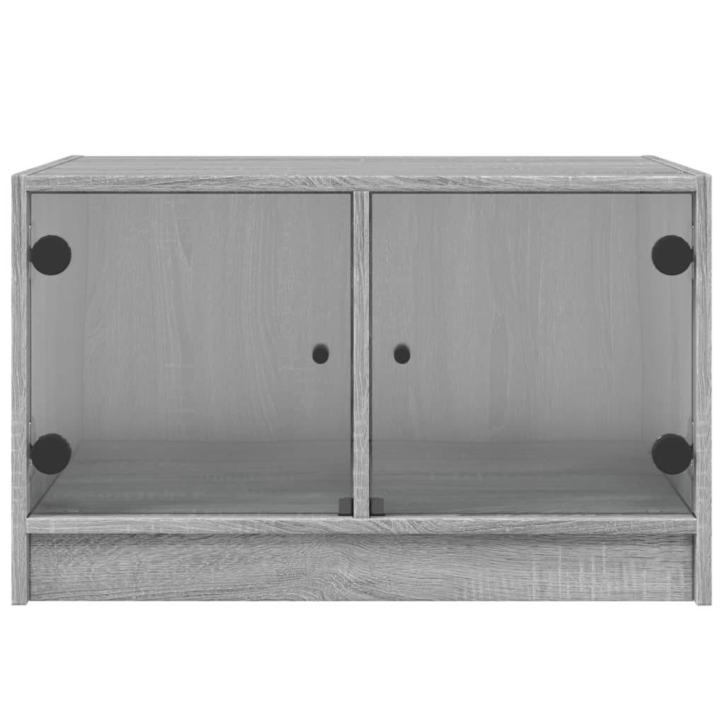 Table basse avec portes en verre Gris Sonoma 68x50x42 cm