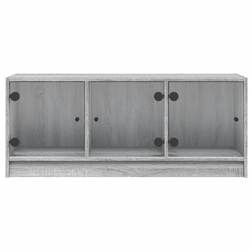 Meuble TV avec portes vitrées Gris Sonoma 102x37x42 cm