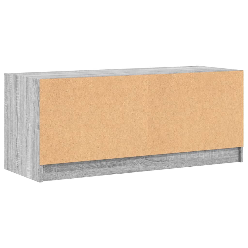 Meuble TV avec portes vitrées Gris Sonoma 102x37x42 cm