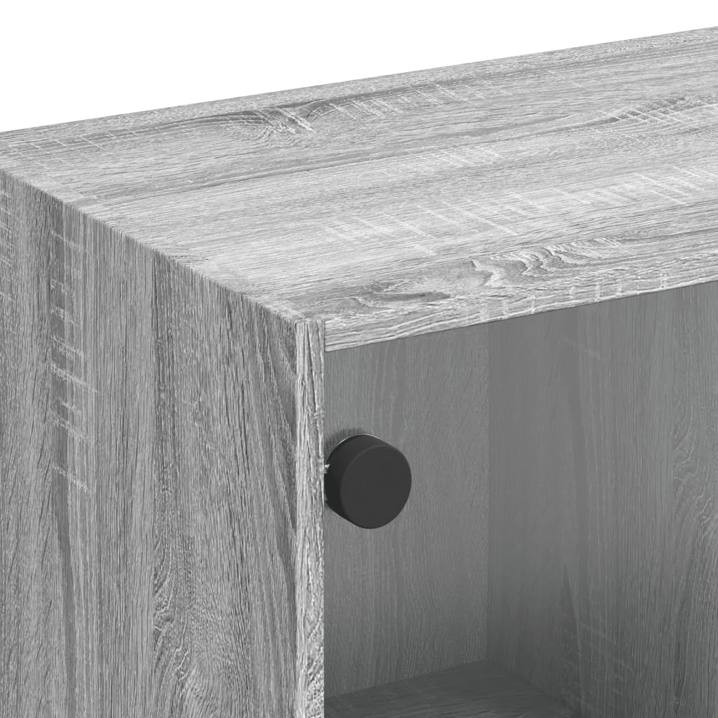 Meuble TV avec portes vitrées Gris Sonoma 102x37x42 cm
