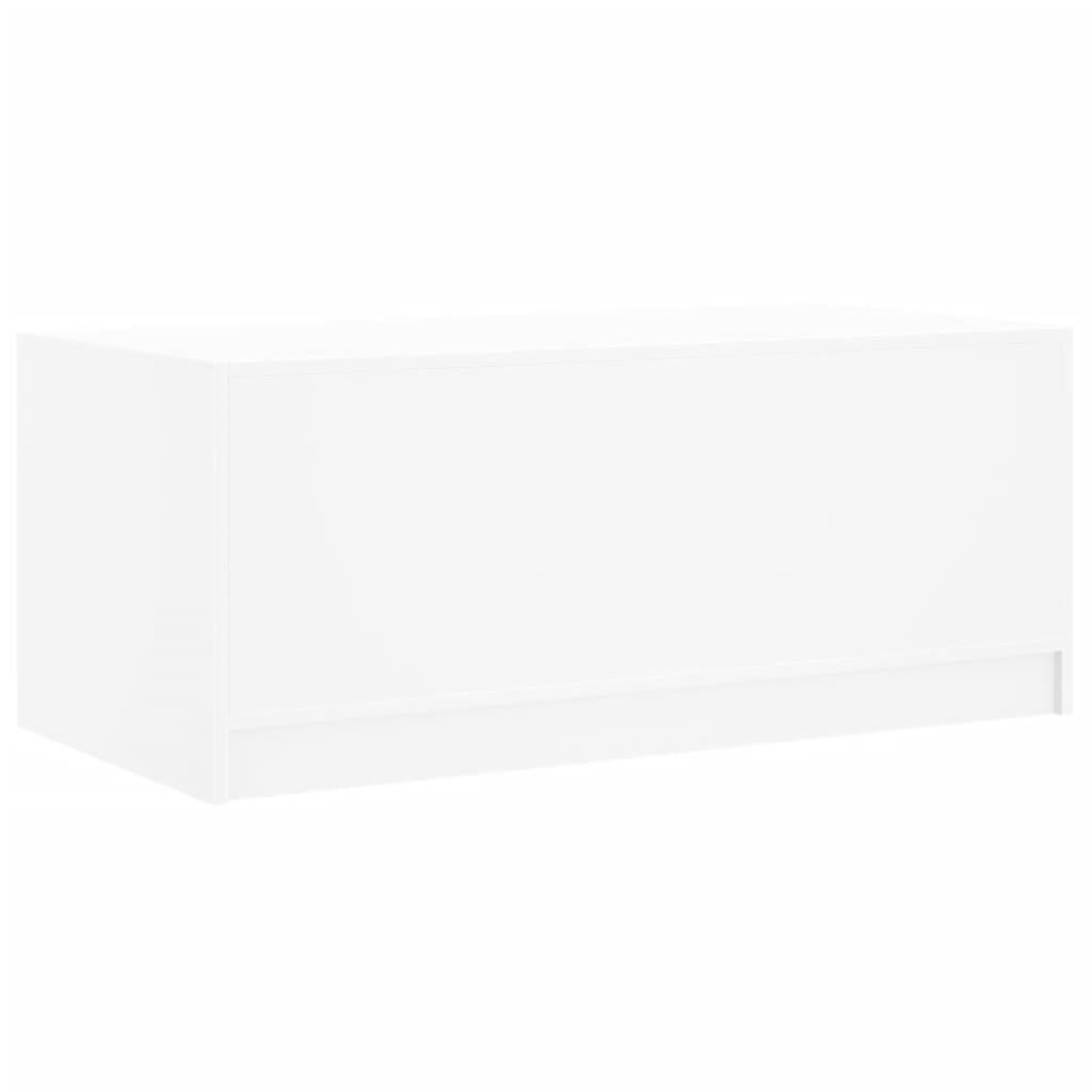 Coffee table with glass doors white 102x50x42 cm