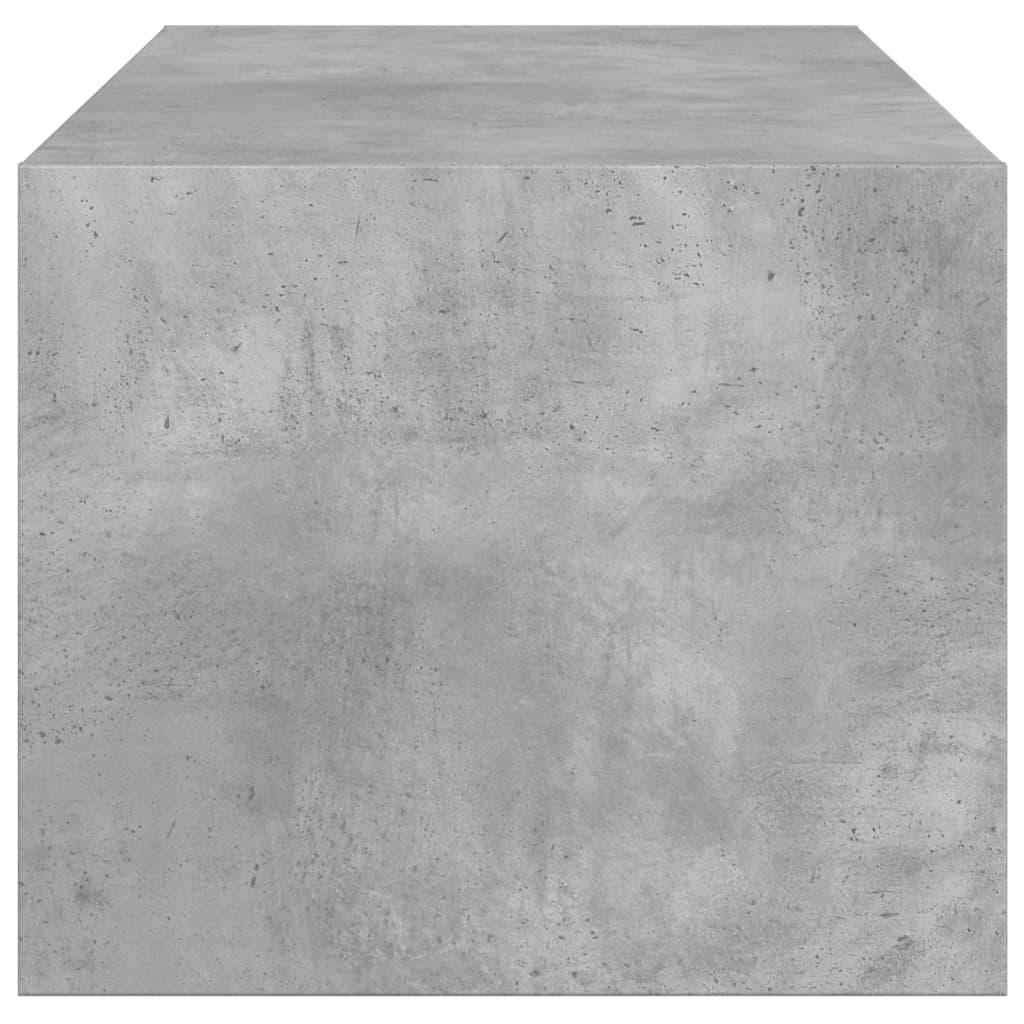 Table basse avec portes vitrées gris béton 102x50x42 cm