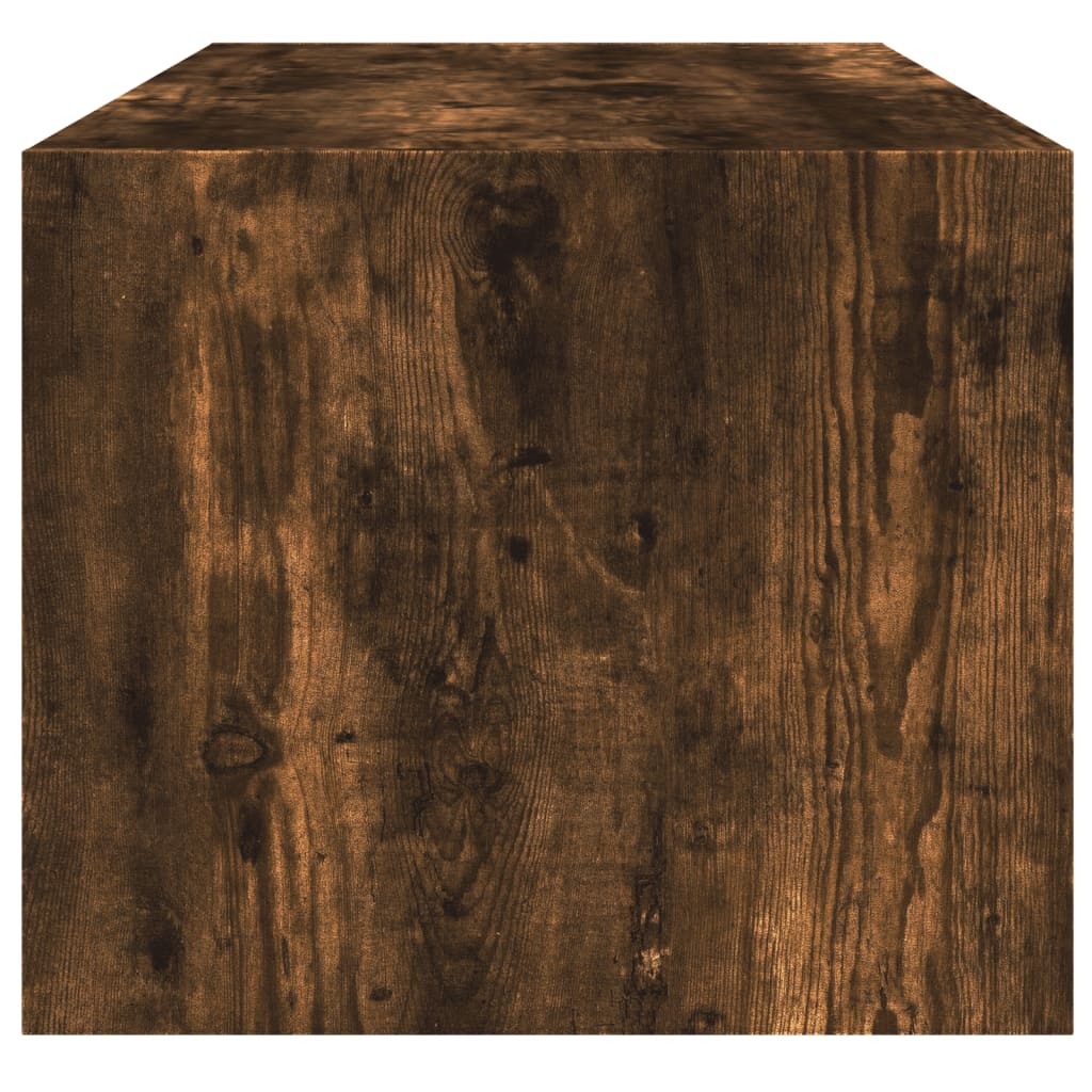 Table basse avec portes vitrées chêne fumé 102x50x42 cm
