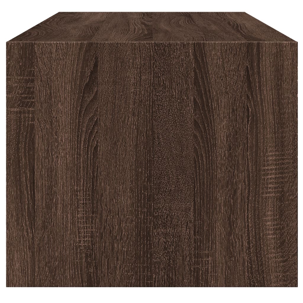 Table basse avec portes vitrées aspect chêne marron 102x50x42 cm