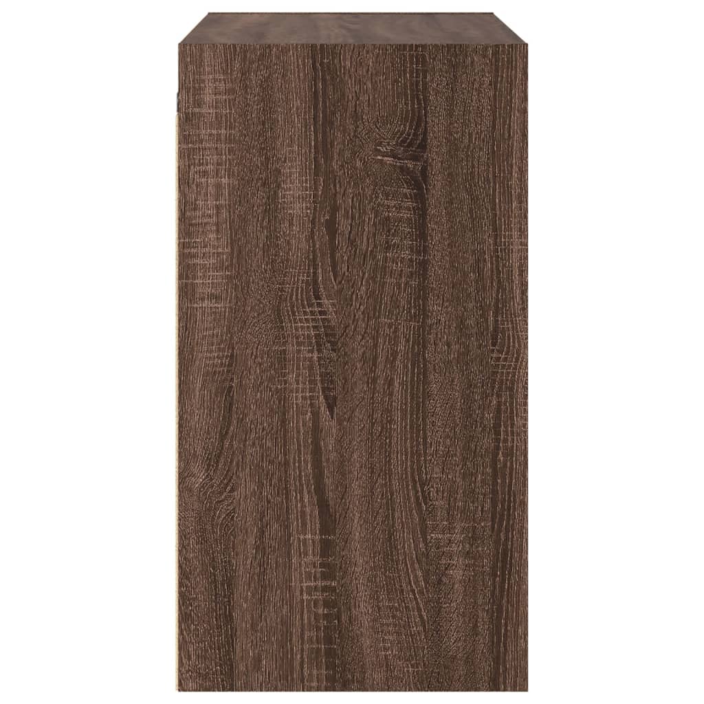 Wandschrank mit Glastüren Braun Eichen-Optik 68x37x68,5 cm