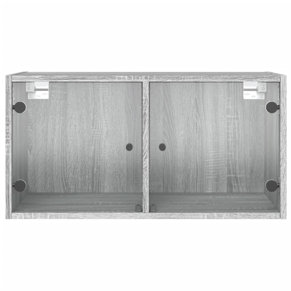 Wandschrank mit Glastüren Grau Sonoma 68,5x37x35 cm