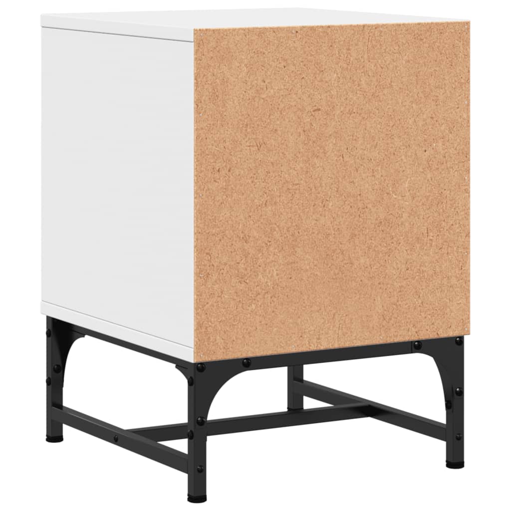 Tables de chevet avec portes vitrées 2 pcs Blanc 35x37x50 cm
