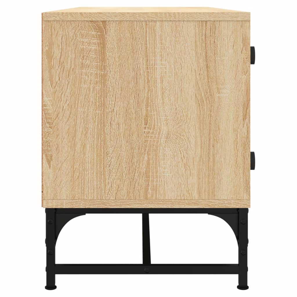 Meuble TV avec portes vitrées Chêne Sonoma 102x37x50 cm