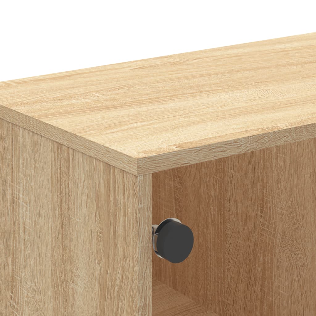 Meuble TV avec portes vitrées Chêne Sonoma 102x37x50 cm