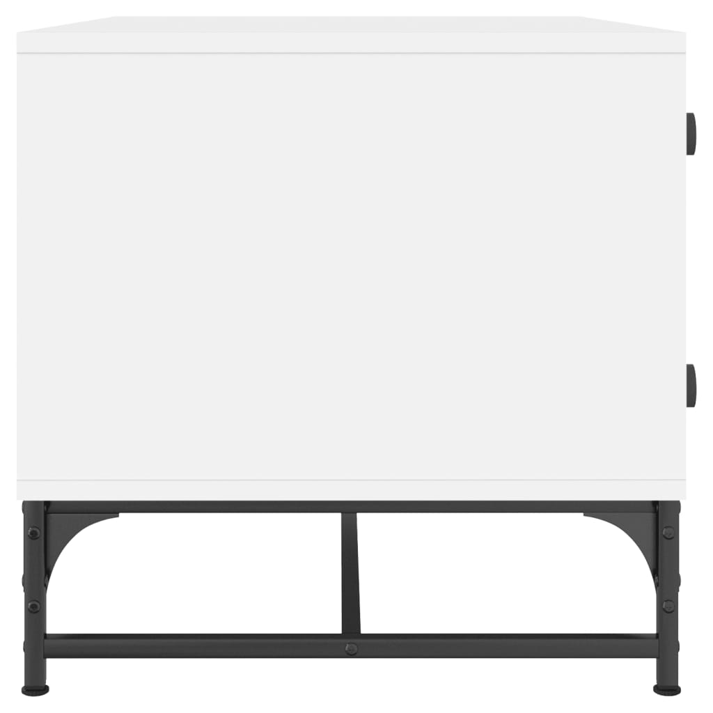 Coffee table with glass doors white 68.5x50x50 cm