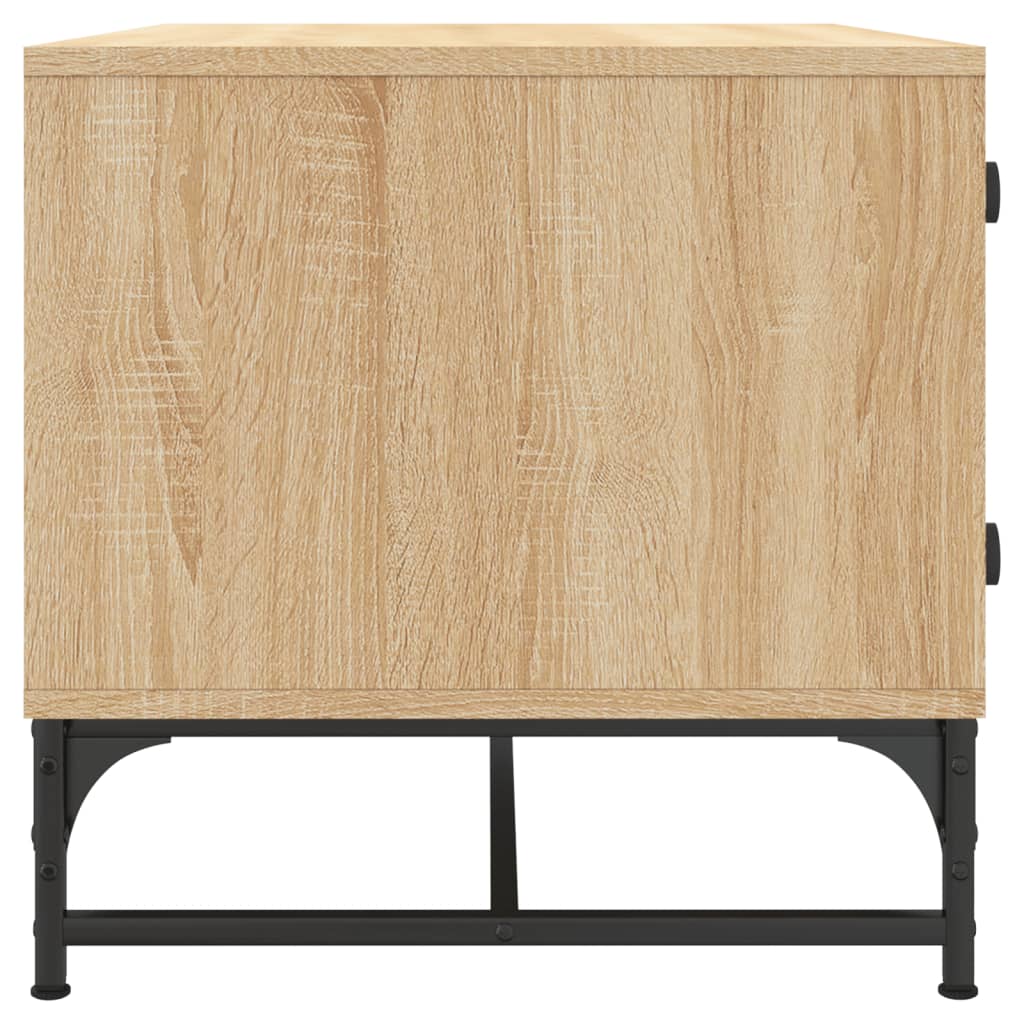 Coffee table with glass doors Sonoma oak 68.5x50x50 cm