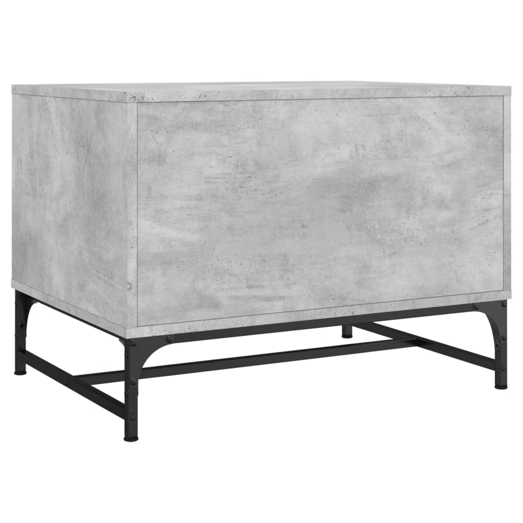 Table basse avec portes vitrées gris béton 68,5x50x50 cm