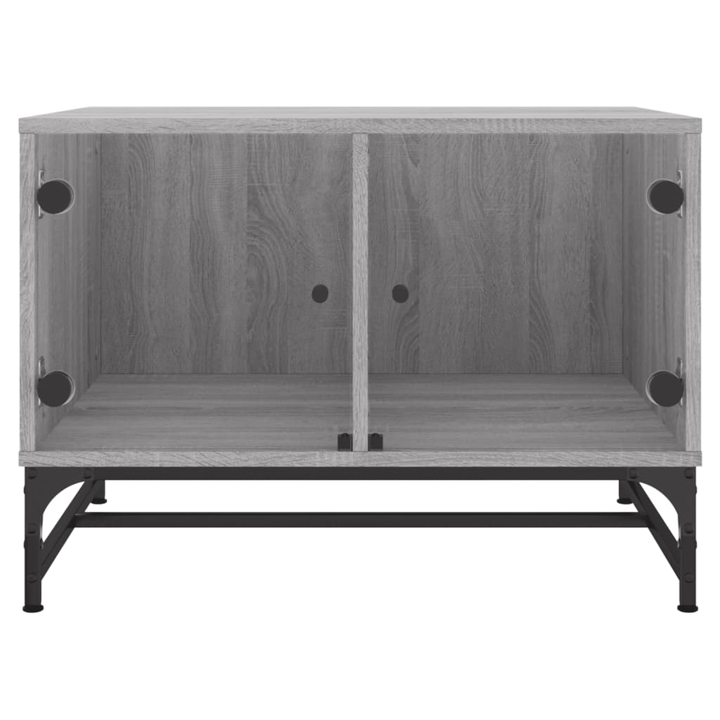Table basse avec portes en verre Gris Sonoma 68,5x50x50 cm