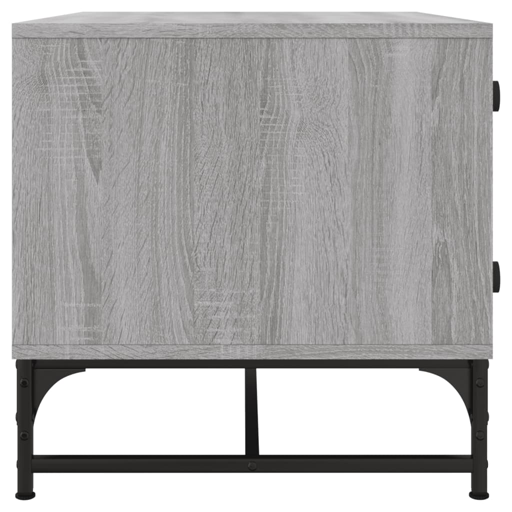 Table basse avec portes en verre Gris Sonoma 68,5x50x50 cm