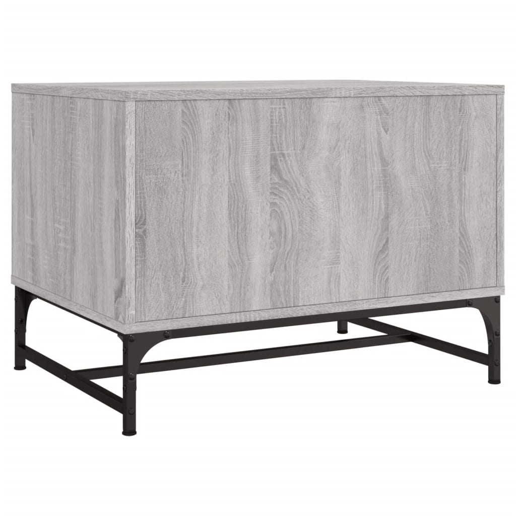 Table basse avec portes en verre Gris Sonoma 68,5x50x50 cm