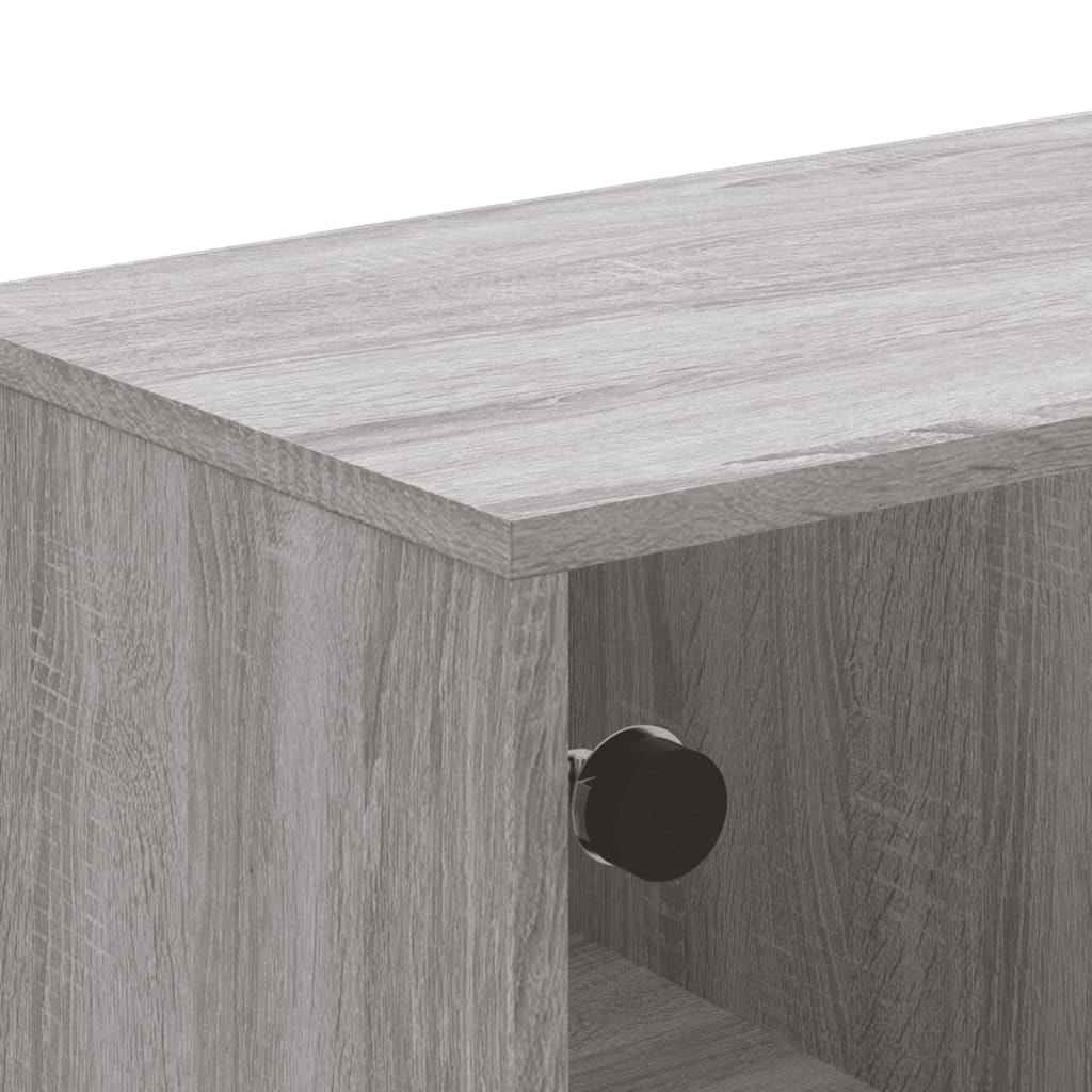 Table basse avec portes en verre Gris Sonoma 68,5x50x50 cm