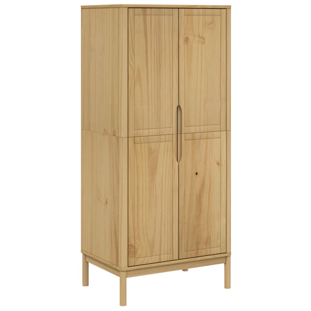 Armoire FLORO marron ciré 77x53x171 cm pin massif