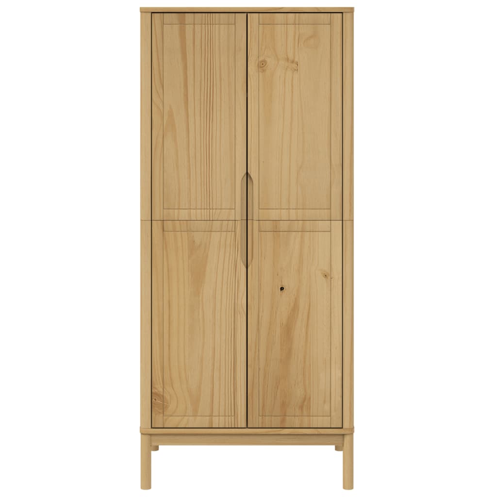 Armoire FLORO marron ciré 77x53x171 cm pin massif
