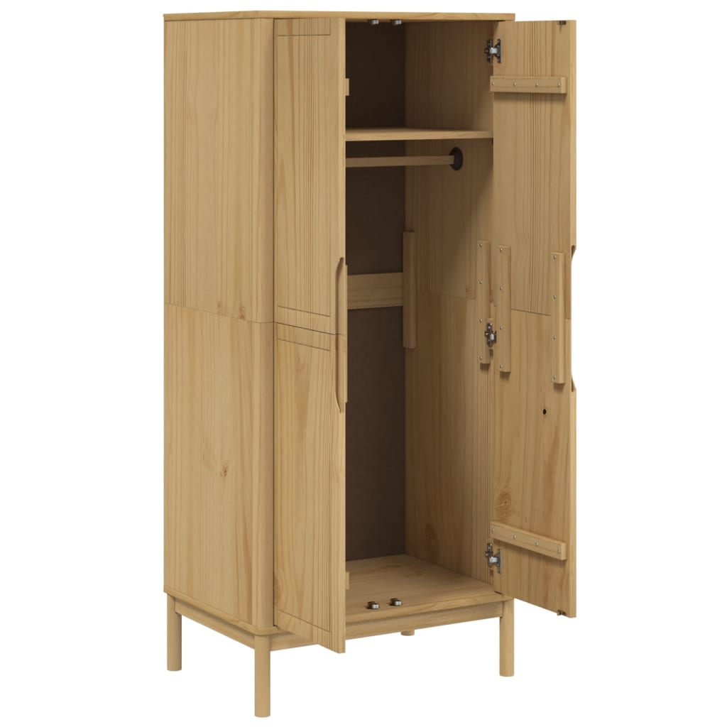 Armoire FLORO marron ciré 77x53x171 cm pin massif