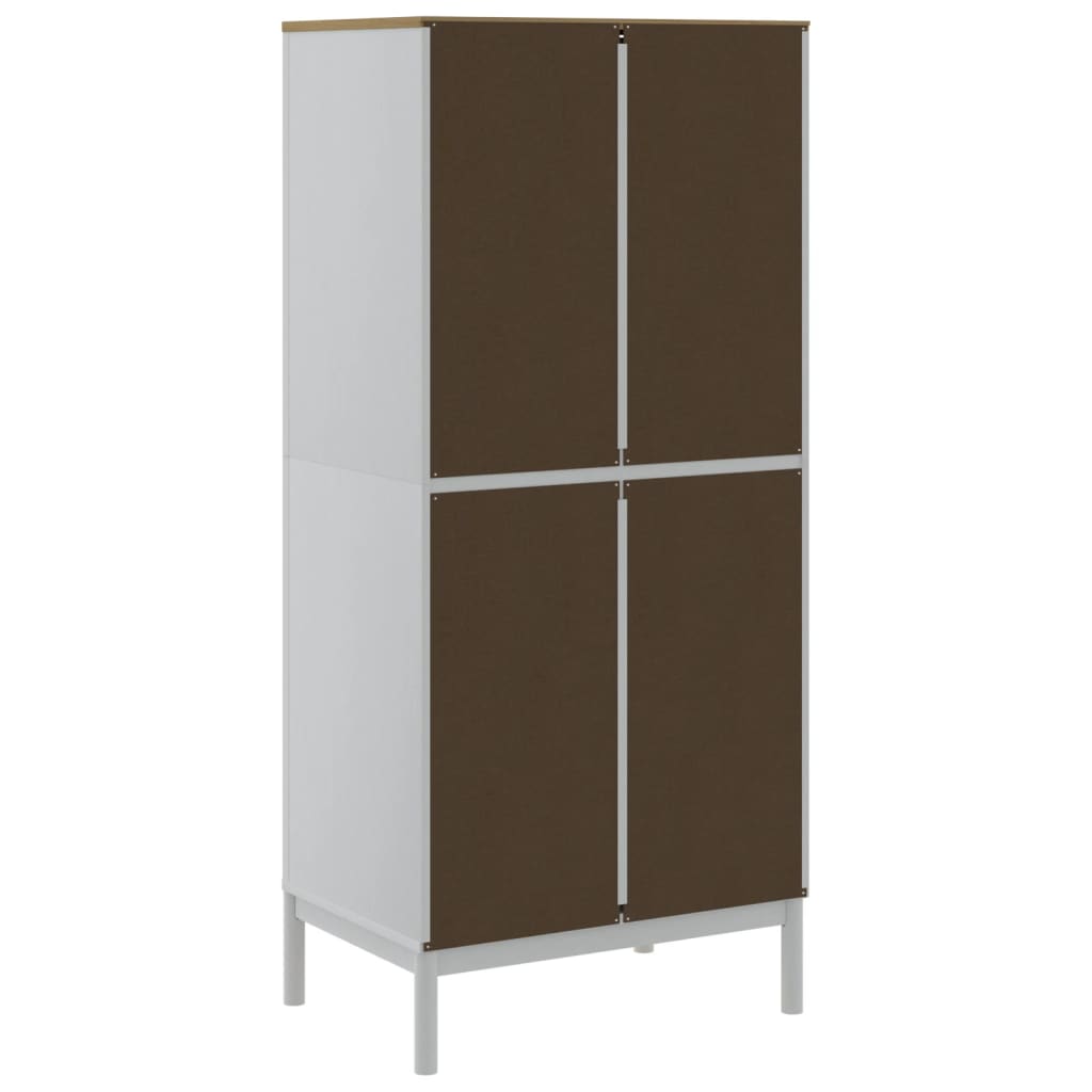 Wardrobe FLORO White 77x53x171 cm Solid Pine